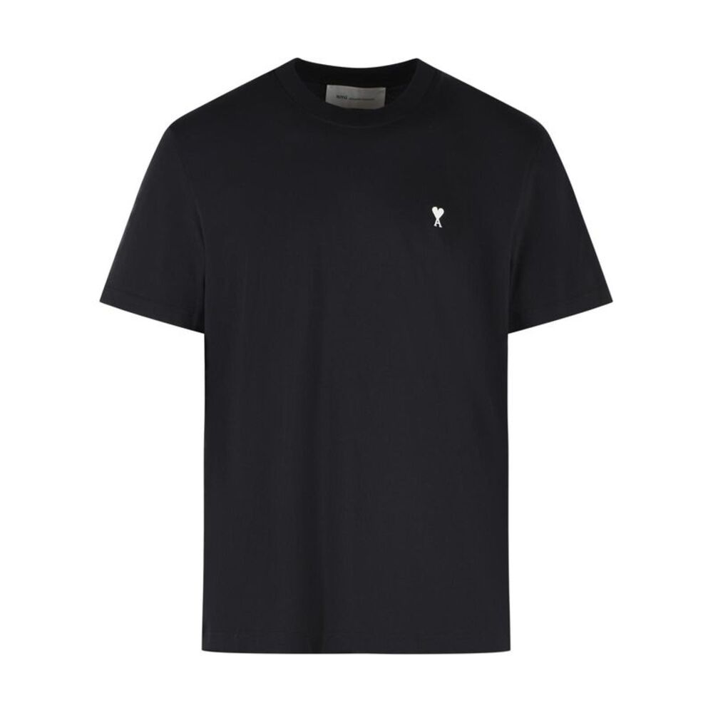 Ami Paris Black Cotton T-Shirt Men